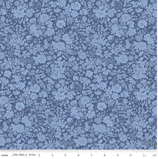 Emily Belle Ultra Marine Blue Floral Fabric by Riley Blake Designs